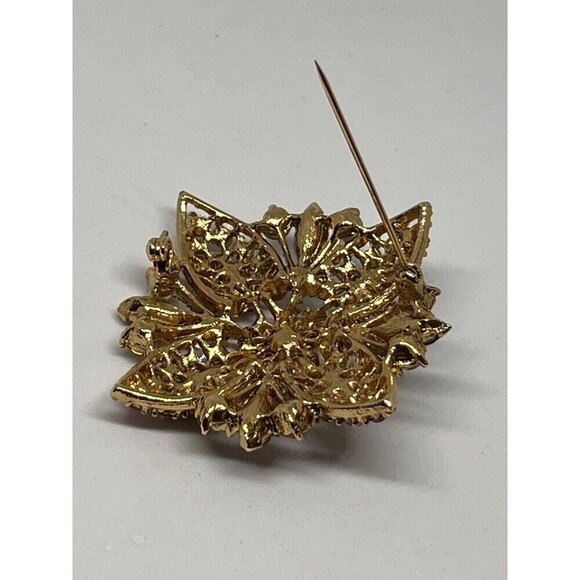 Brooch & Earrings Set Vtg Colorful Art Deco Floral Rhinestone Blue Pink Yellow - Picture 5 of 10